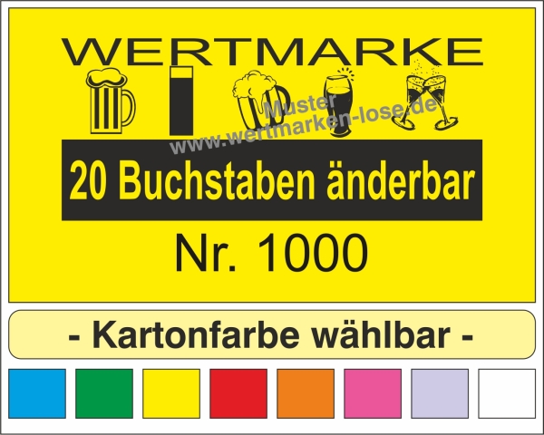 1000 Wertmarken "1 Zeile, bis 20 Zeichen - All in one"